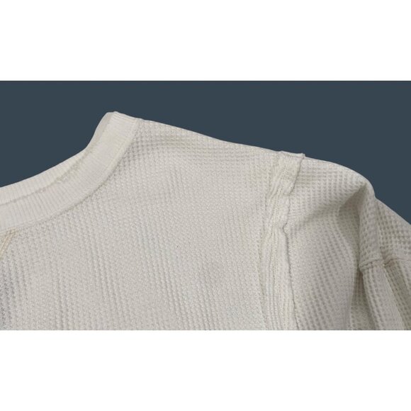 American Eagle Outfitters White Waffle Knit with off white contrast stitching S - Picture 4 of 9
